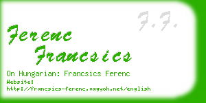 ferenc francsics business card